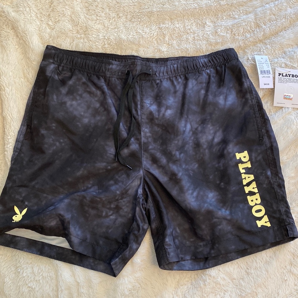 Playboy swim trunks. NWT mens LG
